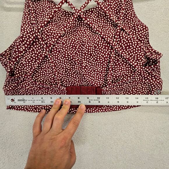 BuffBunny Geo Sports Bra XL Wine Bossy Print Back Clasp Closure Racerback - Picture 8 of 8
